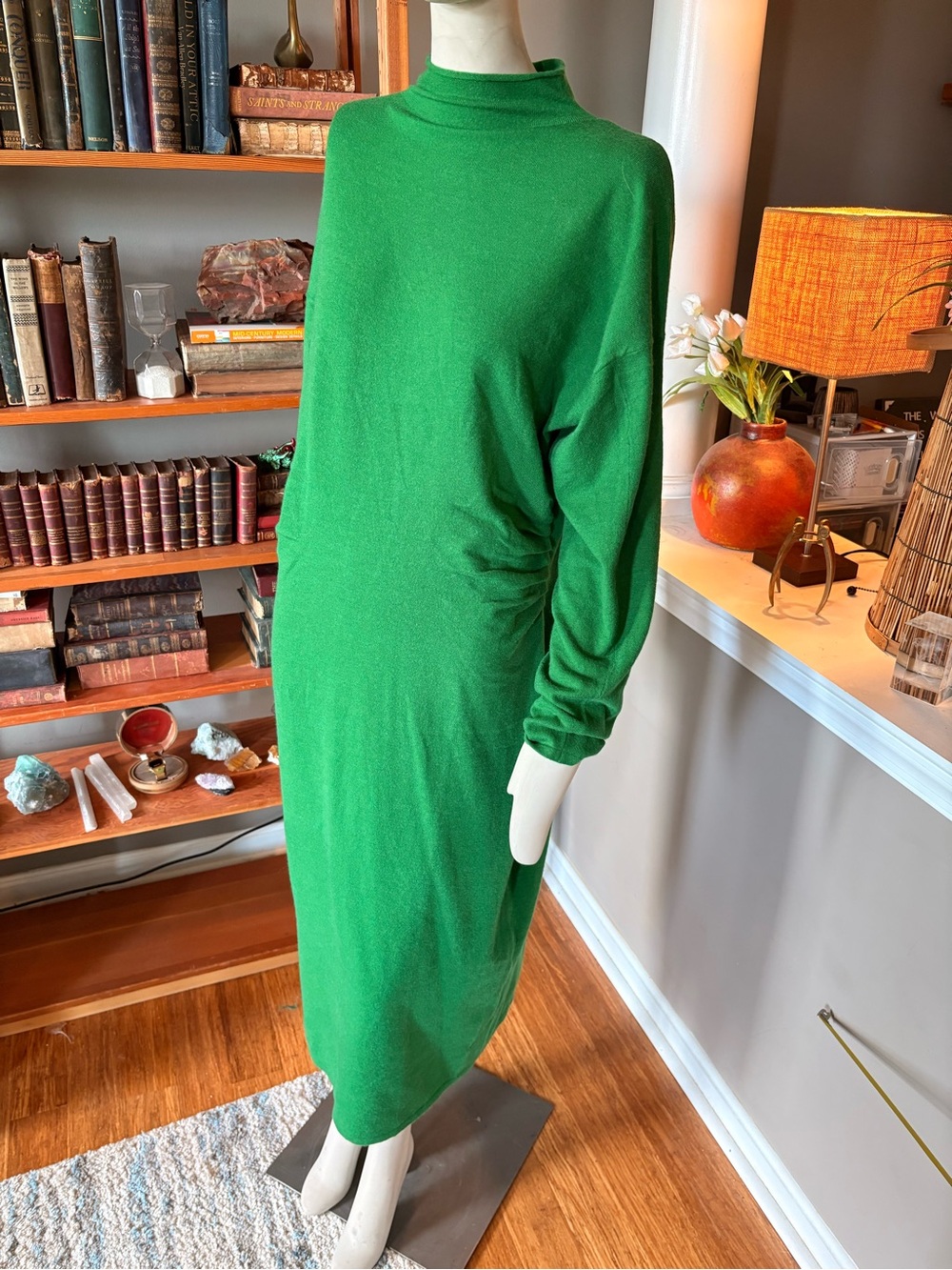 Rachel Parcell Emerald Green Long Sleeve Midi Dress
